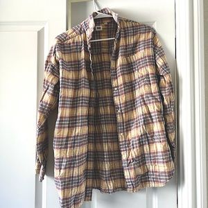 Uniqlo yellow and purple flannel